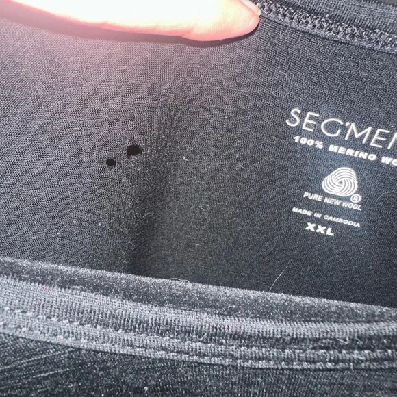 Women's Black Long Sleeve Merino Wool Top - Picture 3 of 3